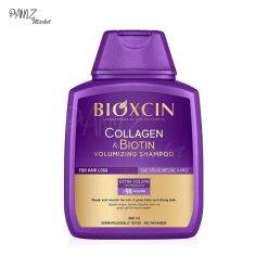 شامپو گیاهی حجم دهنده و ضد ریزش مو بیوکسین BIOXCIN مدل Collagen & Biotin(300 میل)