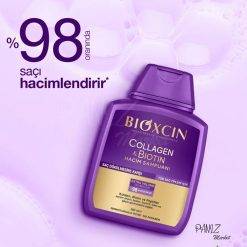 شامپو گیاهی حجم دهنده و ضد ریزش مو بیوکسین BIOXCIN مدل Collagen & Biotin(300 میل)